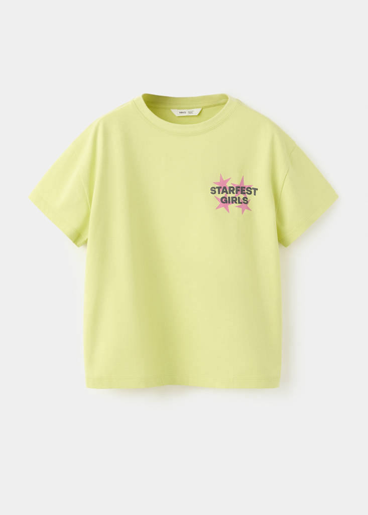 Printed cotton-blend t-shirt — Lime