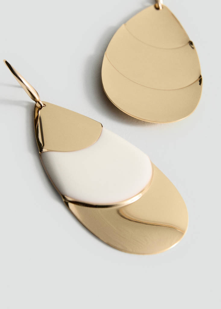 Mixed pendant earrings — Gold