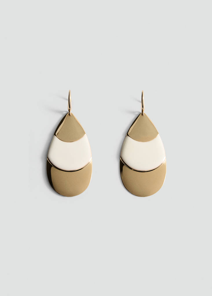 Mixed pendant earrings — Gold
