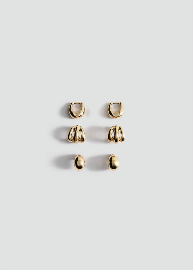 Mango Combined Earring Set In Gold