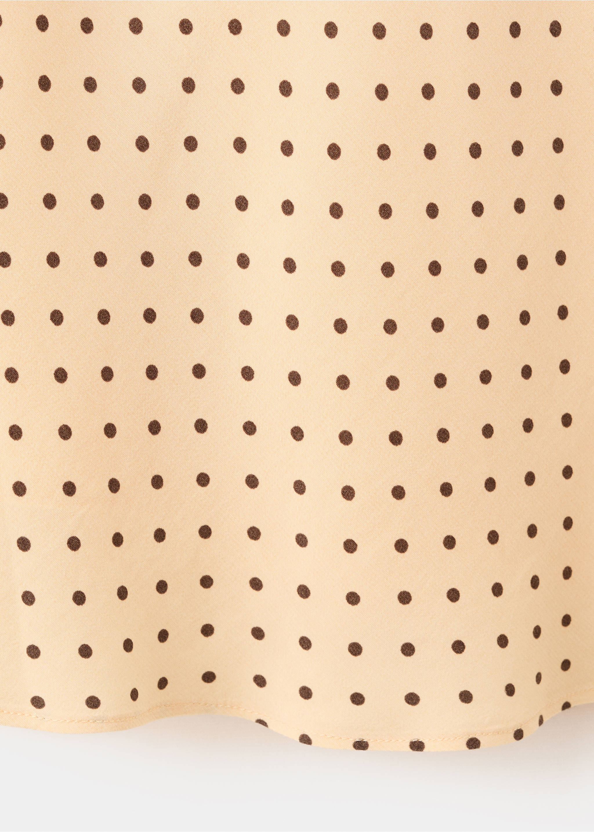 Polka dot dress with draped collar - Details of the article 0, Pastel Yellow. Ref: 37001406-00.