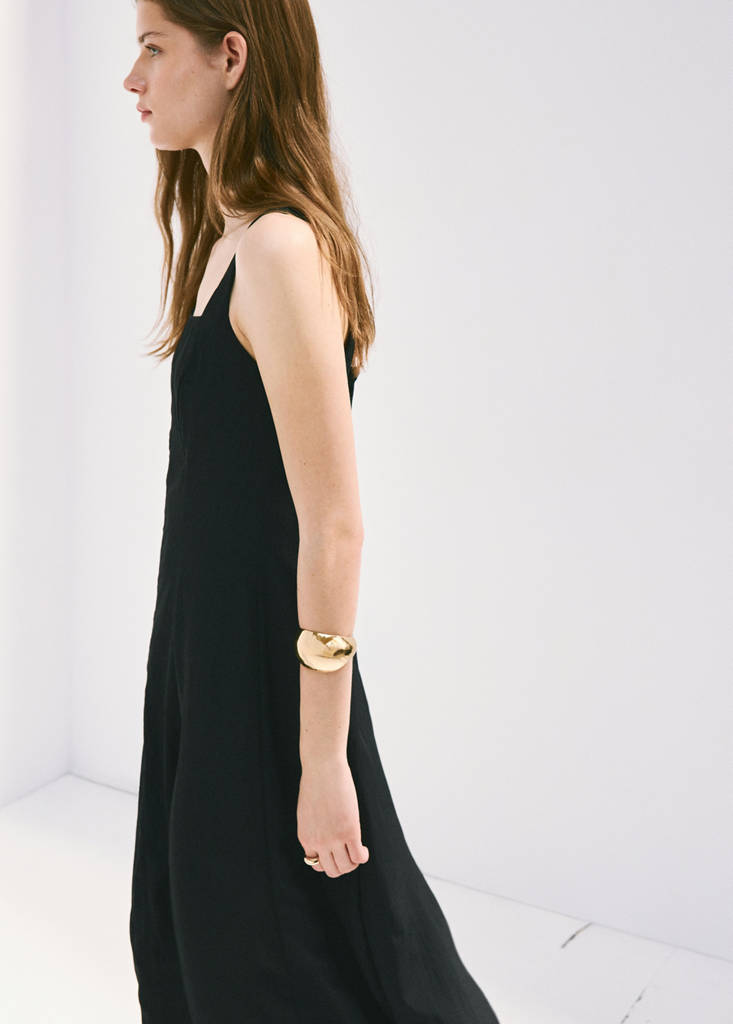 Crinkle-effect A-line dress