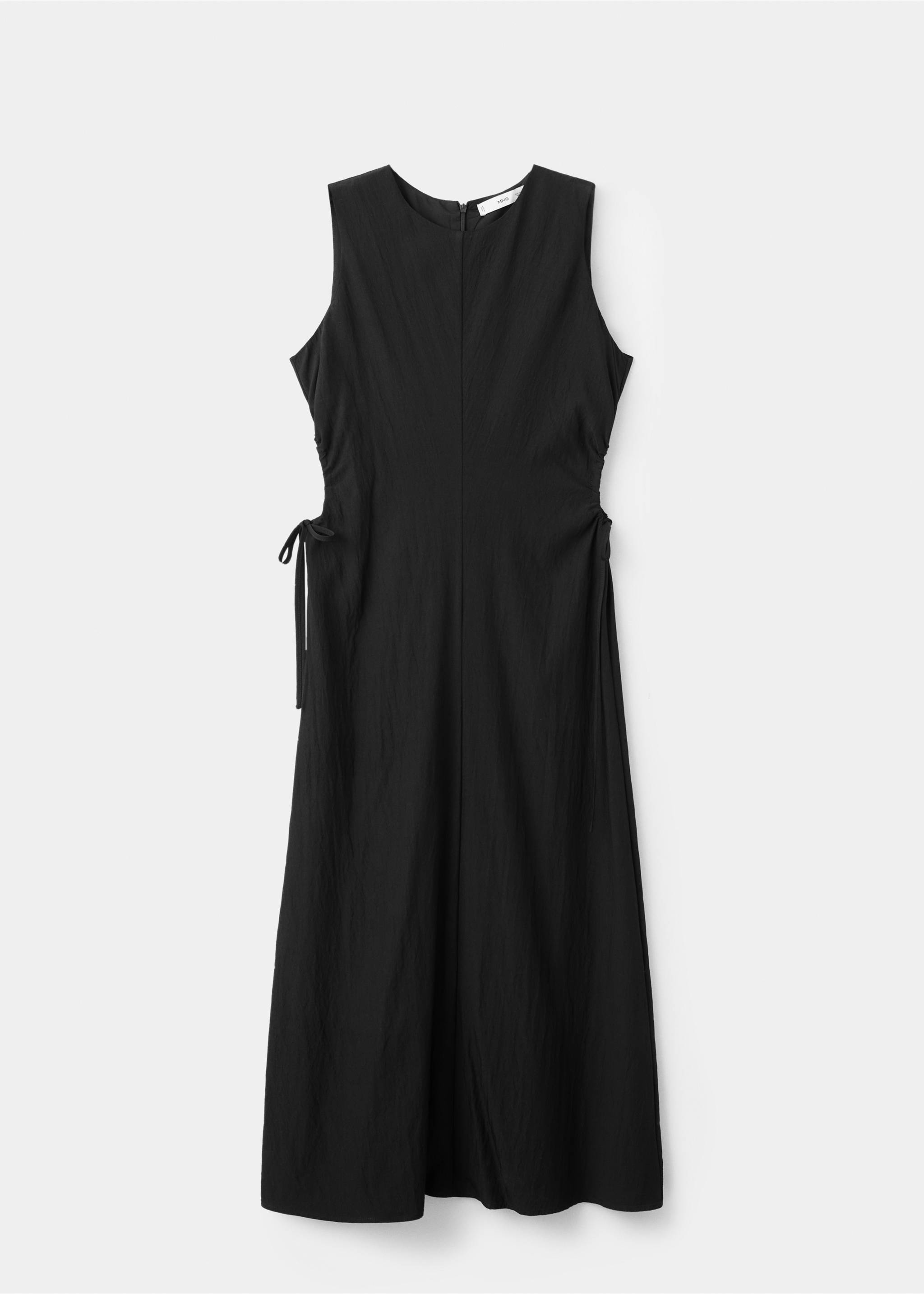 A-line crinkle effect dress - Article without model, Black. Ref: 37001409-00.