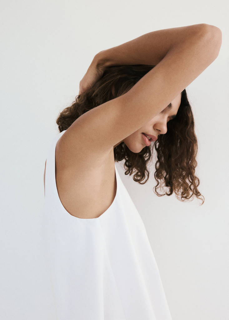Flared cotton dress — Off White
