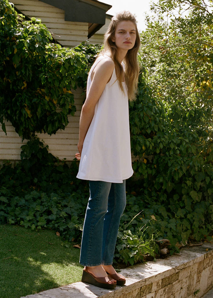 Flared cotton dress — Off White