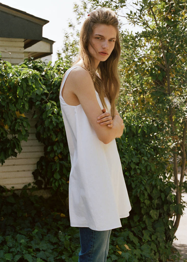 Flared cotton dress — Off White