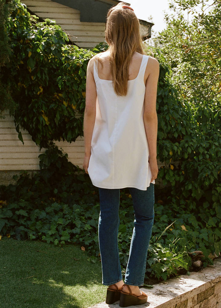 Flared cotton dress — Off White