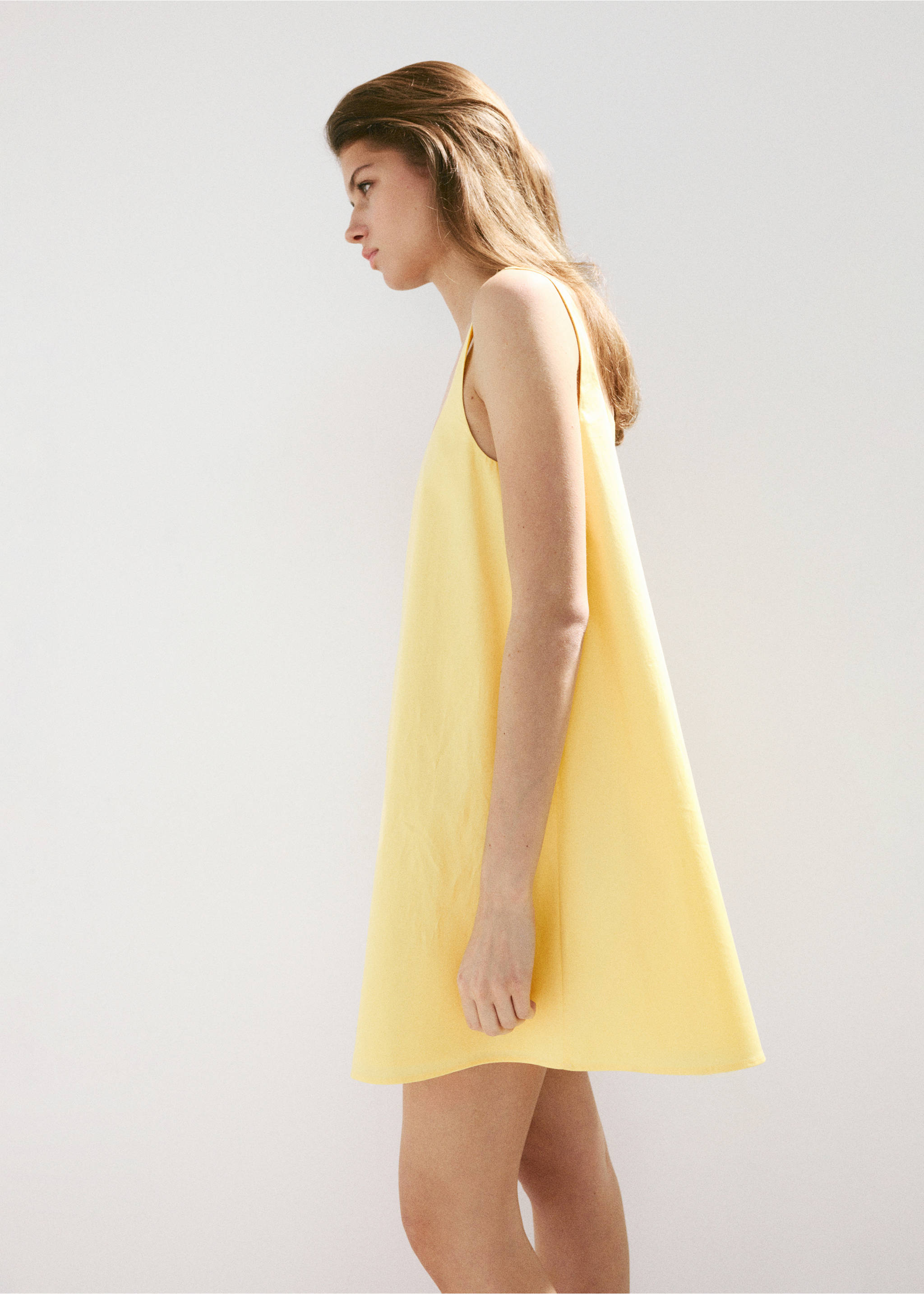Robe coton évasée - Détail de l'article 1, Jaune pastel. Ref: 37001410-00.