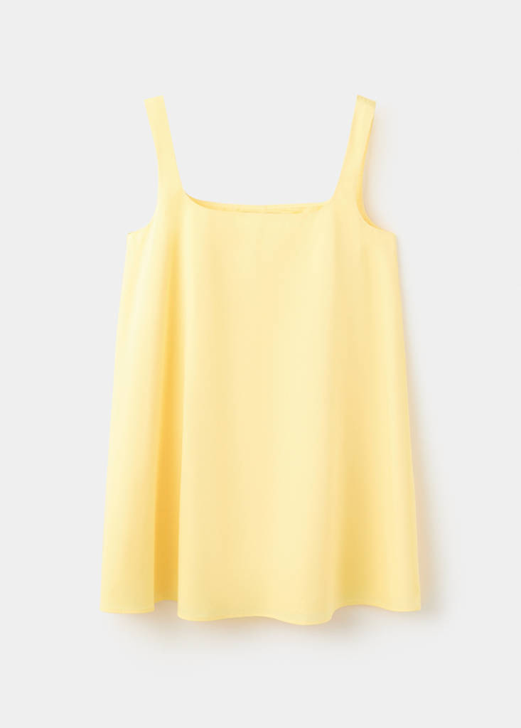 Flared cotton dress — Pastel Yellow
