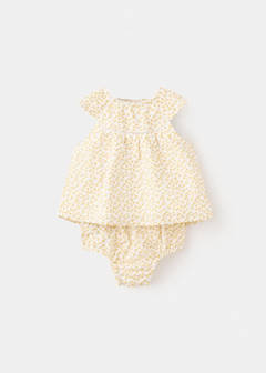 Cotton dress and romper with floral print — Yellow 2