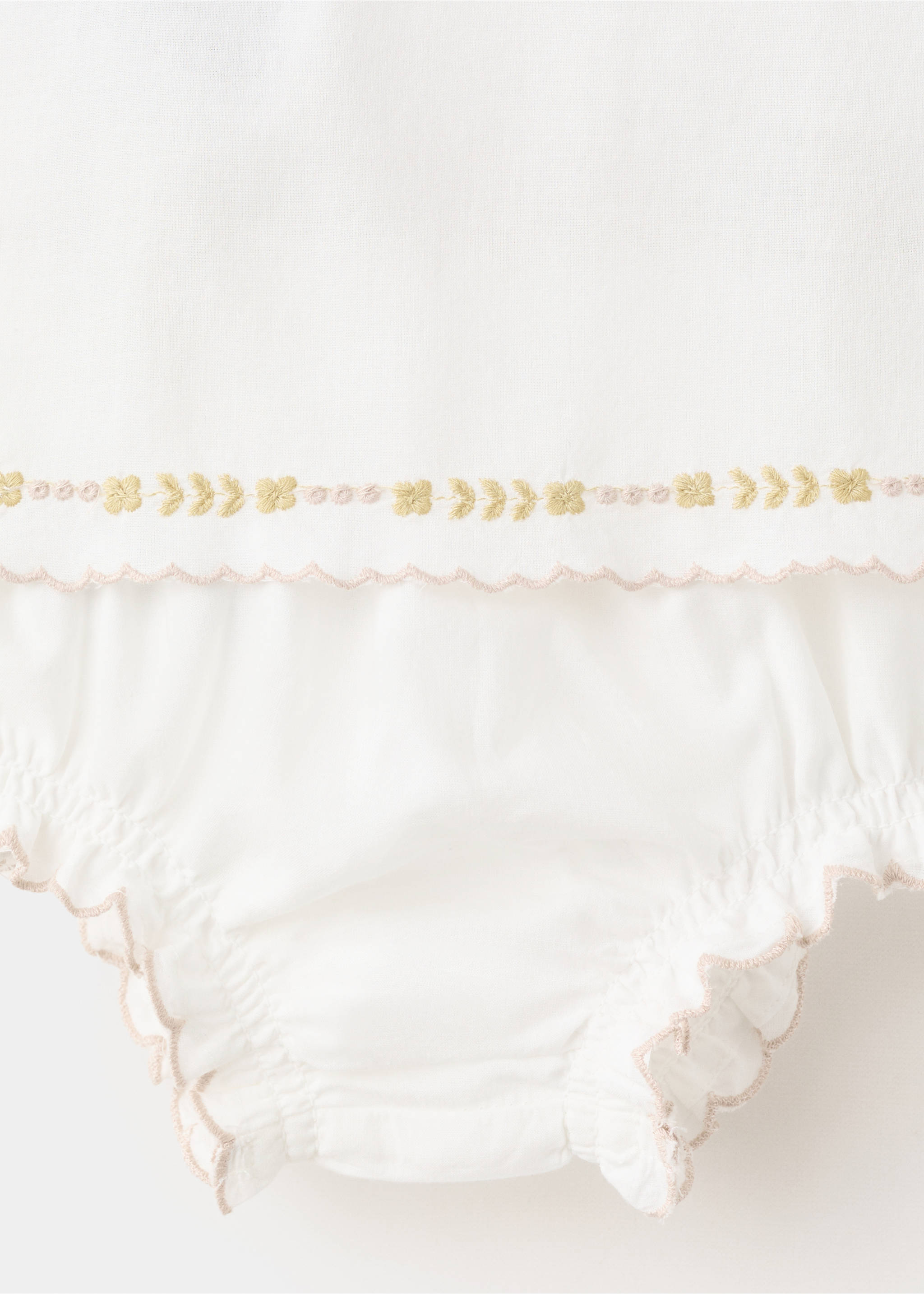 Vestido y ranita detalles bordados - Detalle del artículo 8, Blanco roto. Ref: 37001412-00.