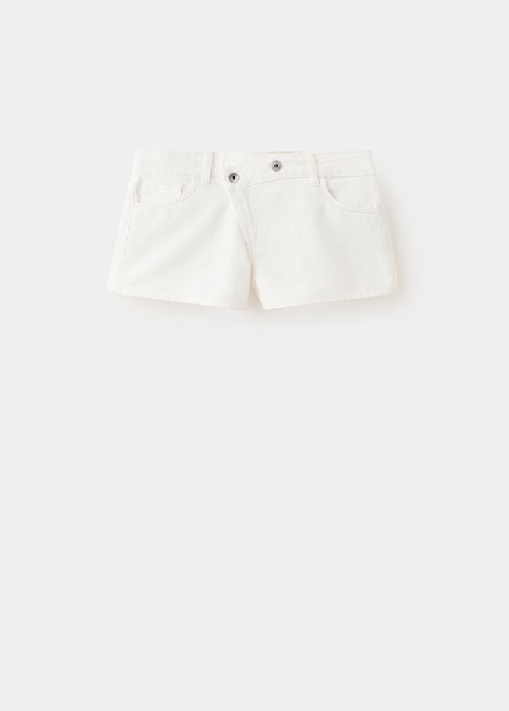 Low-waist mini shorts — White