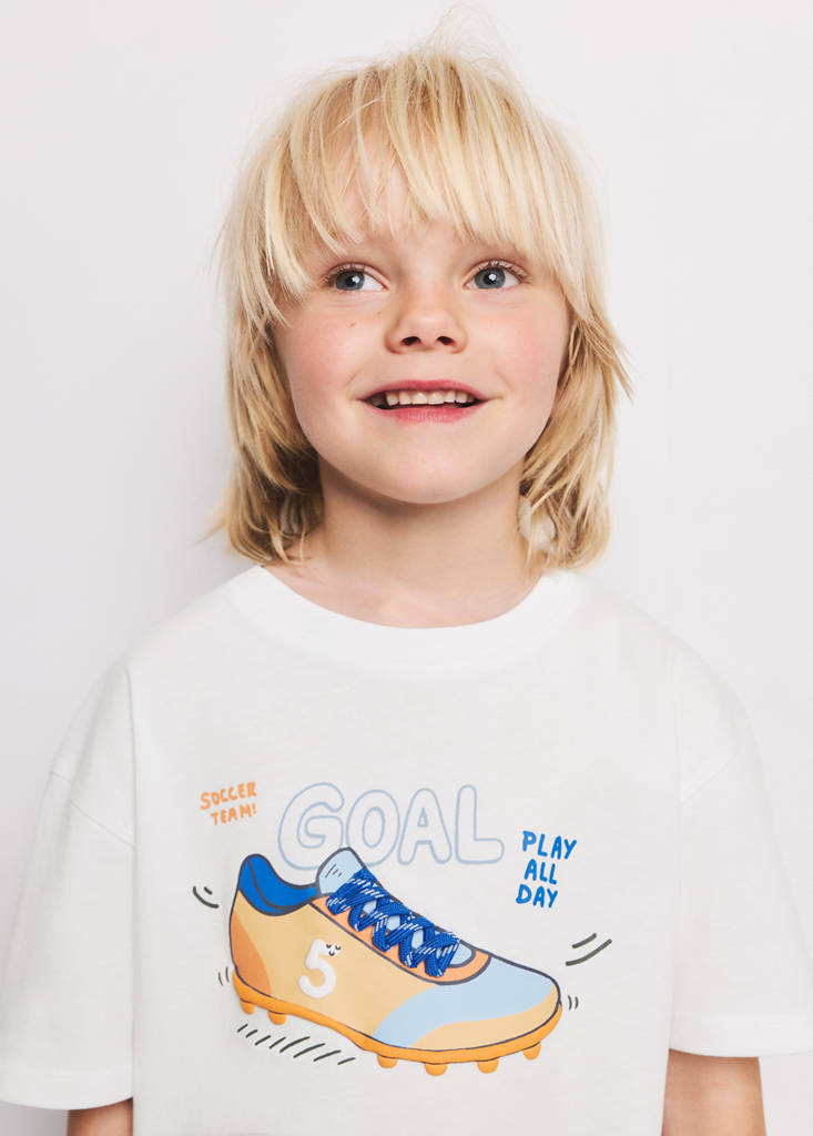 Printed cotton-blend t-shirt — White