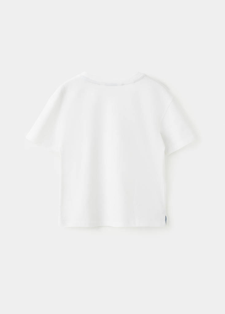 Printed cotton-blend t-shirt — White