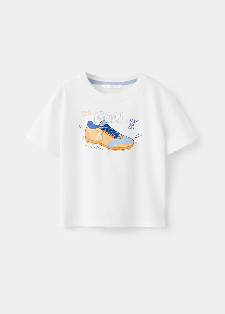 Printed cotton-blend t-shirt — White