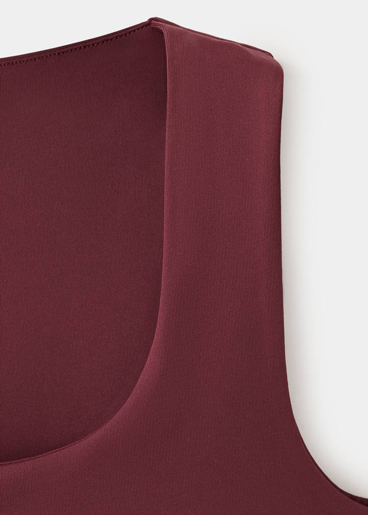 Square-neck strappy top — Burgundy