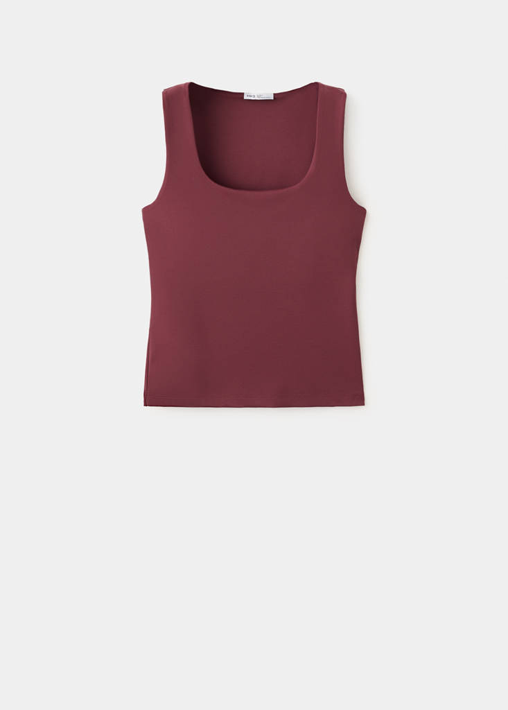 Square-neck strappy top — Burgundy