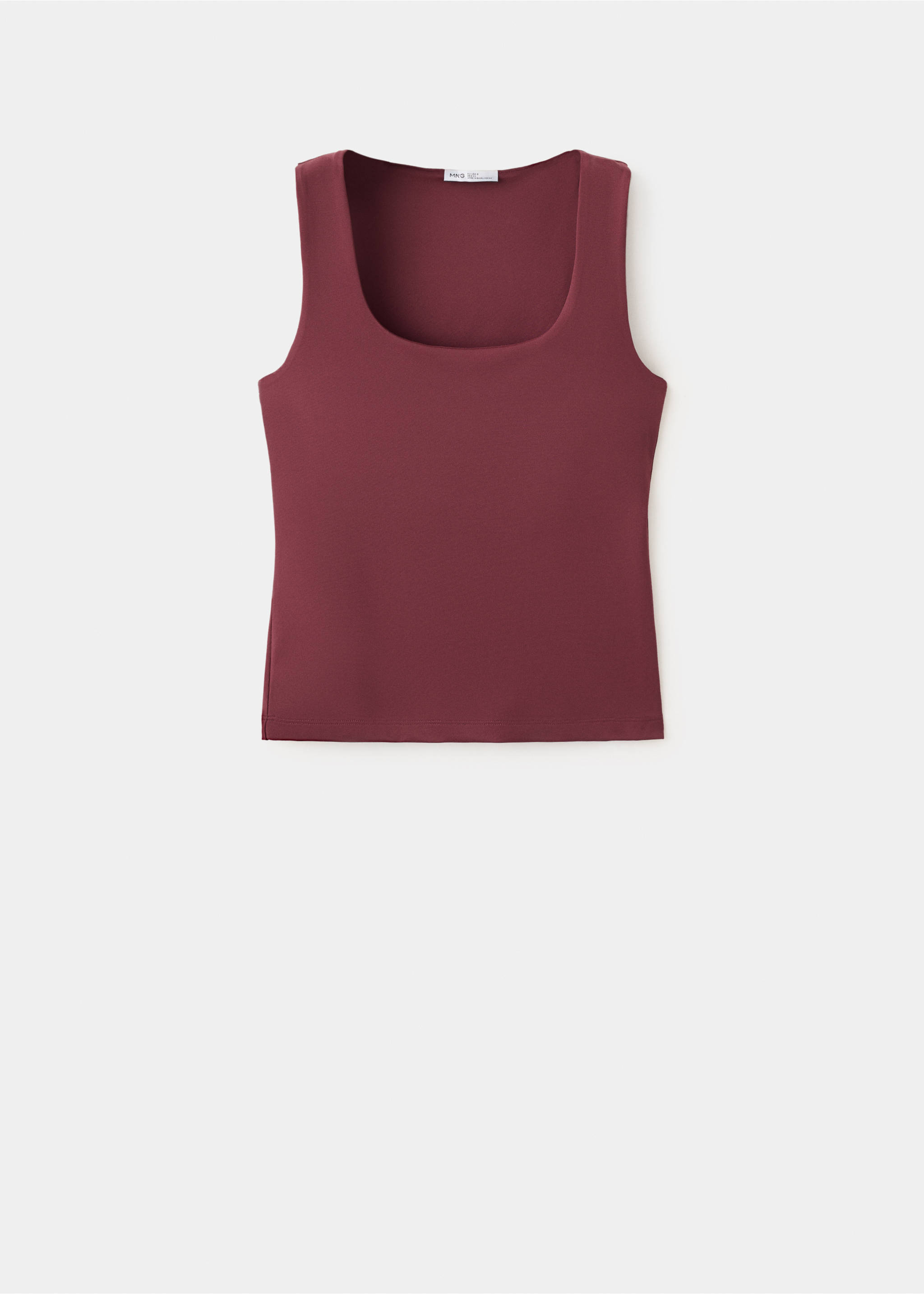 Singlet med firkantet utringning - Artikkel uten modell, Burgunder. Ref: 37001417-00.