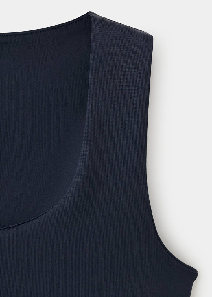 Square-neck strappy top — Navy