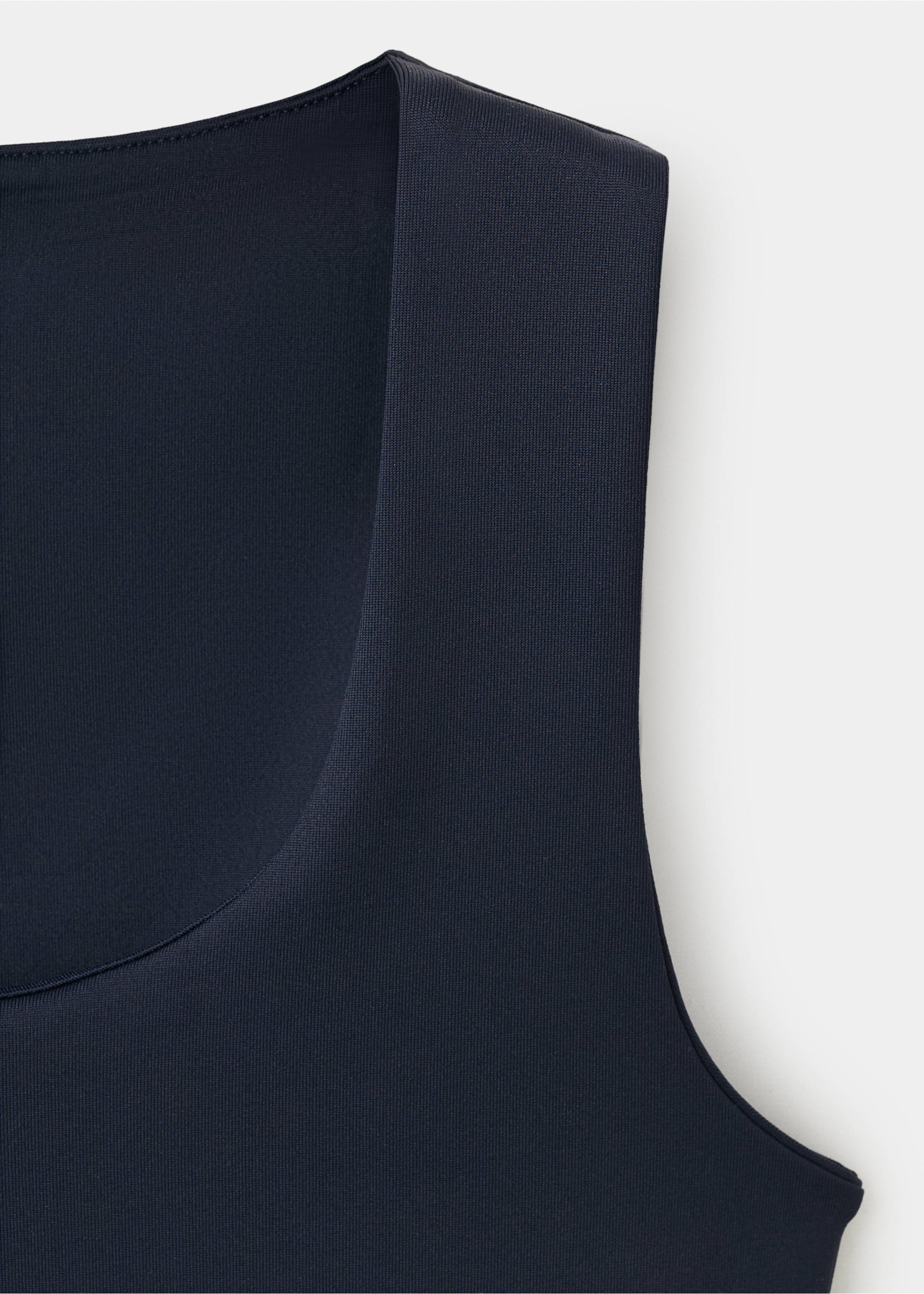 Square-neck strappy top - Details of the article 8, Navy. Ref: 37001418-00.