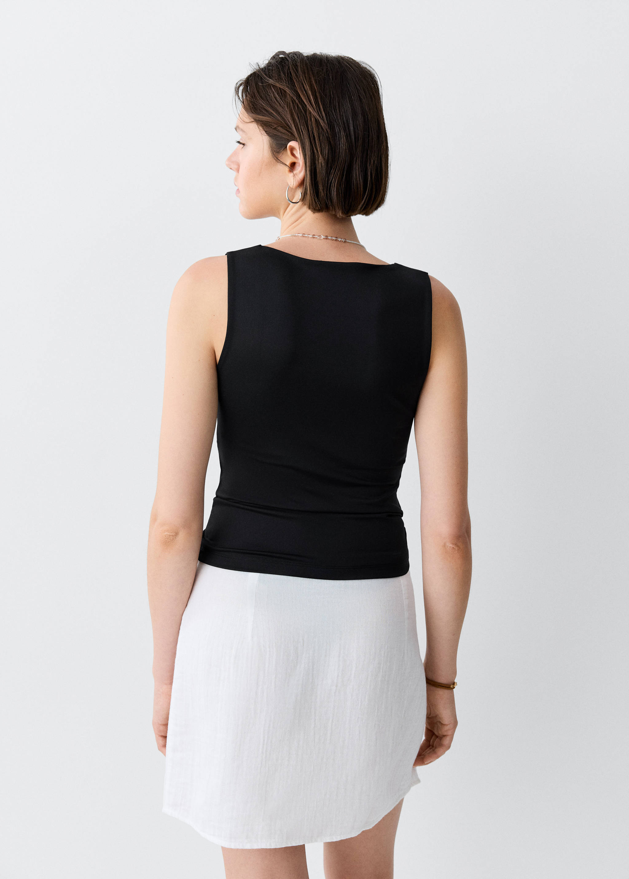Square-neck strappy top - Reverse of the article