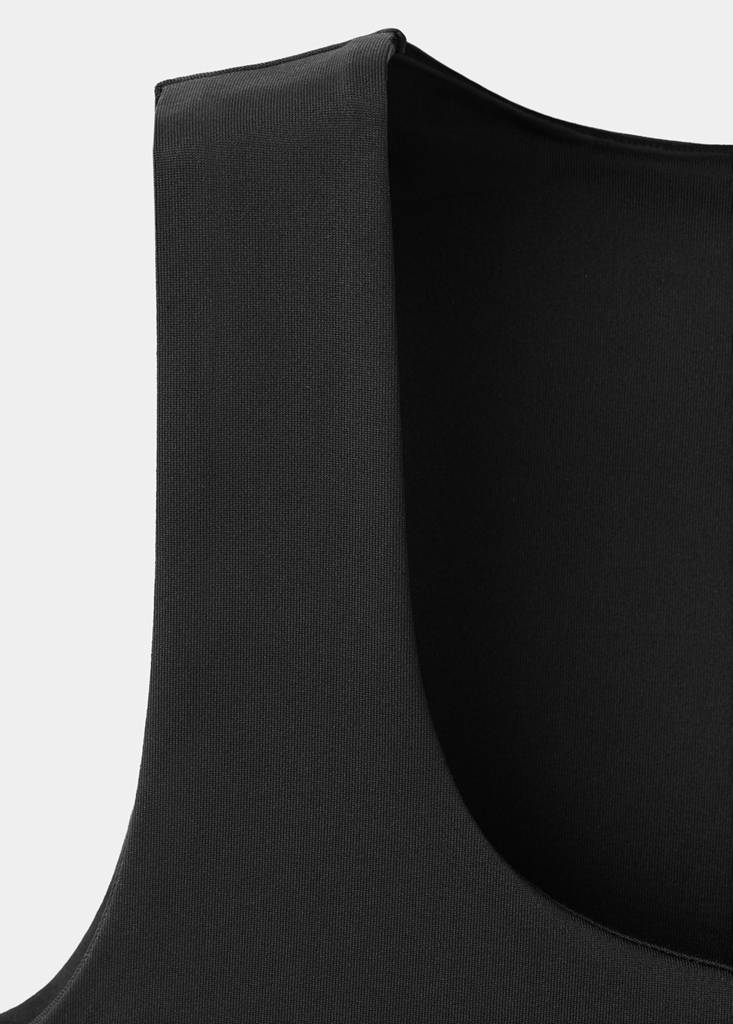 Square-neck strappy top — Black
