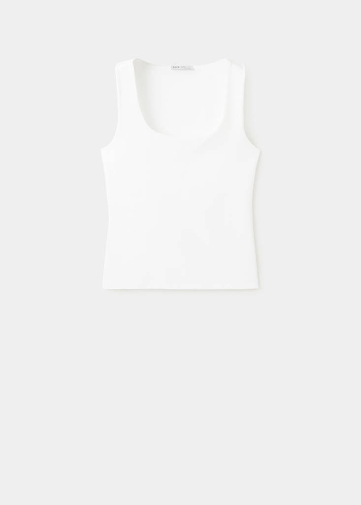Square-neck strappy top — Off White