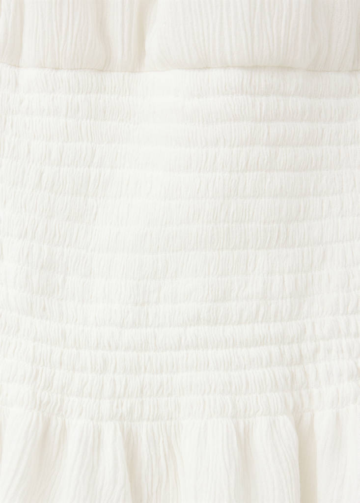 Halter top with ruffled detail — Off White