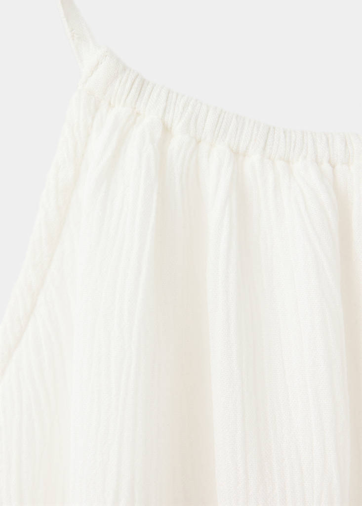 Halter top with ruffled detail — Off White