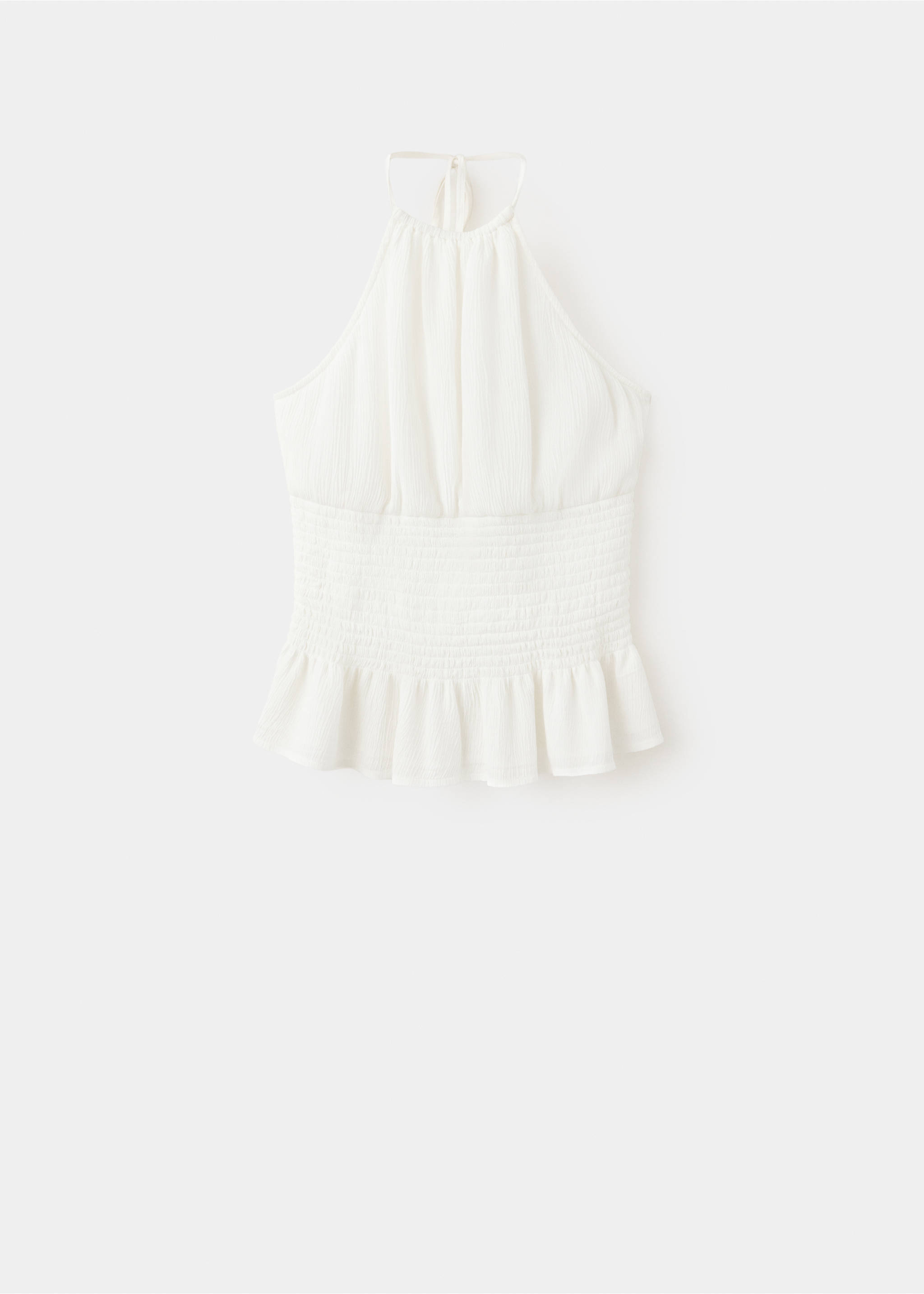 Ruched halter top - Article without model, Off White. Ref: 37001424-00.