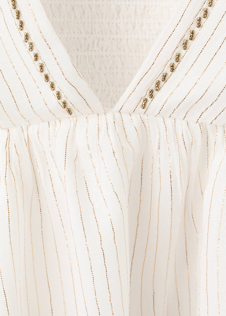 Top with embroidered details — Off White