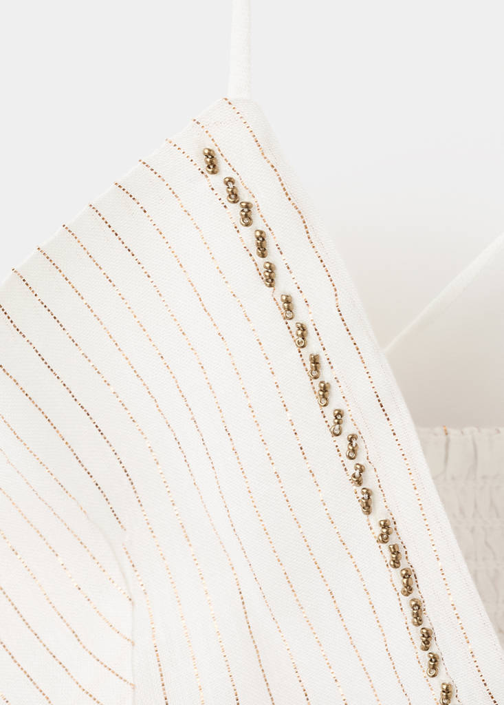 Top with embroidered details — Off White