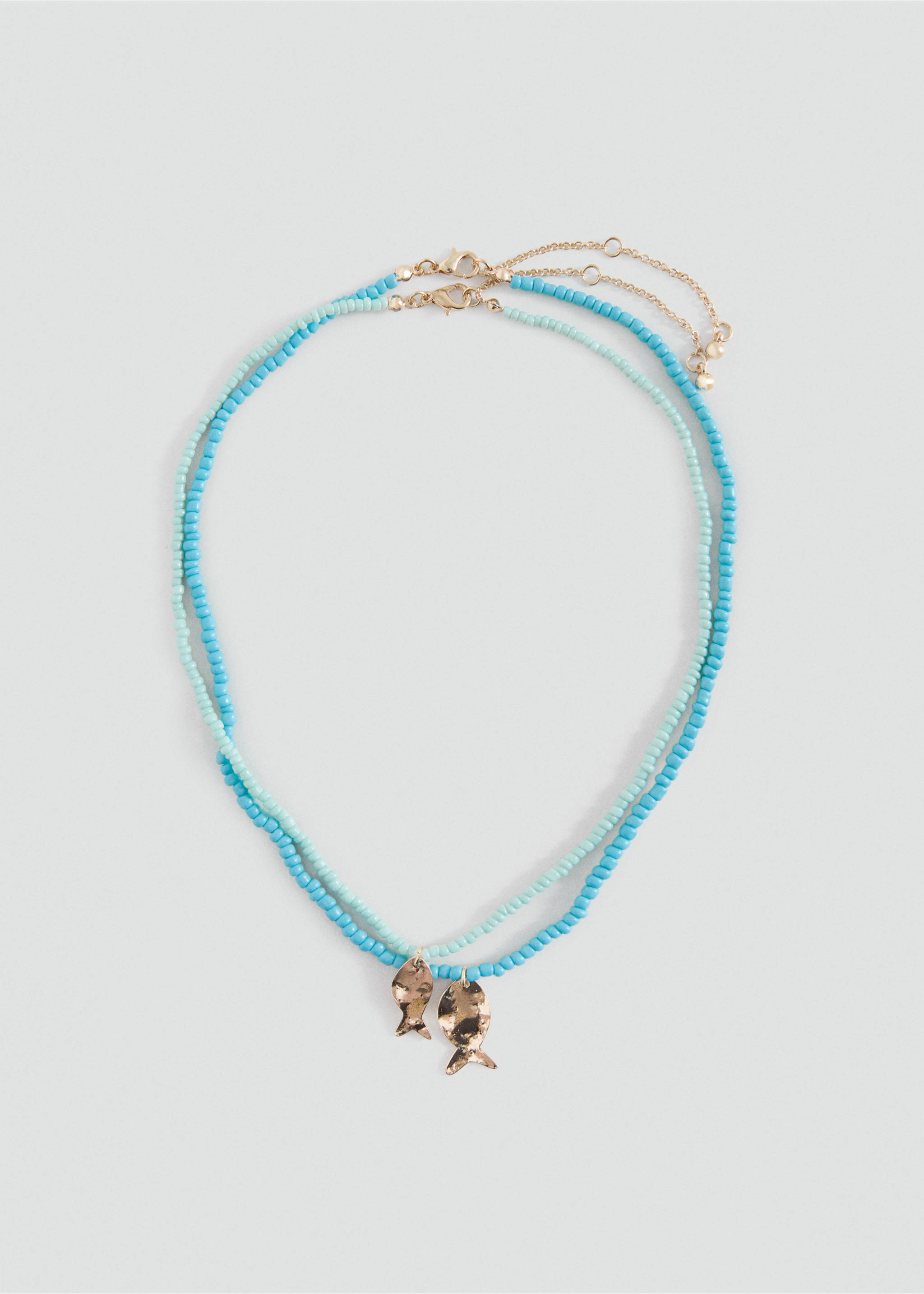 Set of 2 necklaces with charms - Article without model, Blue. Ref: 37001428-00.