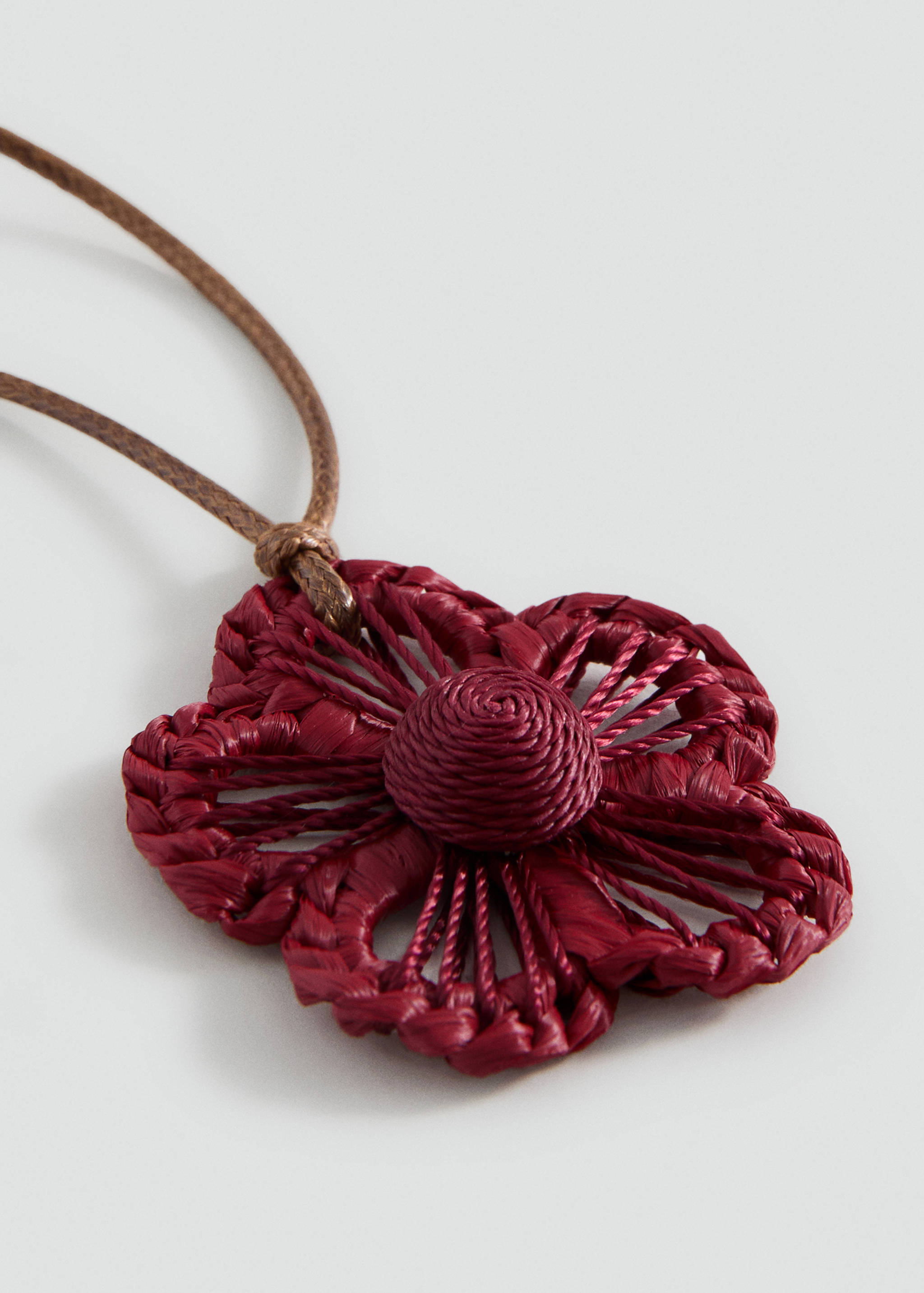 Raffia flower necklace - Medium plane