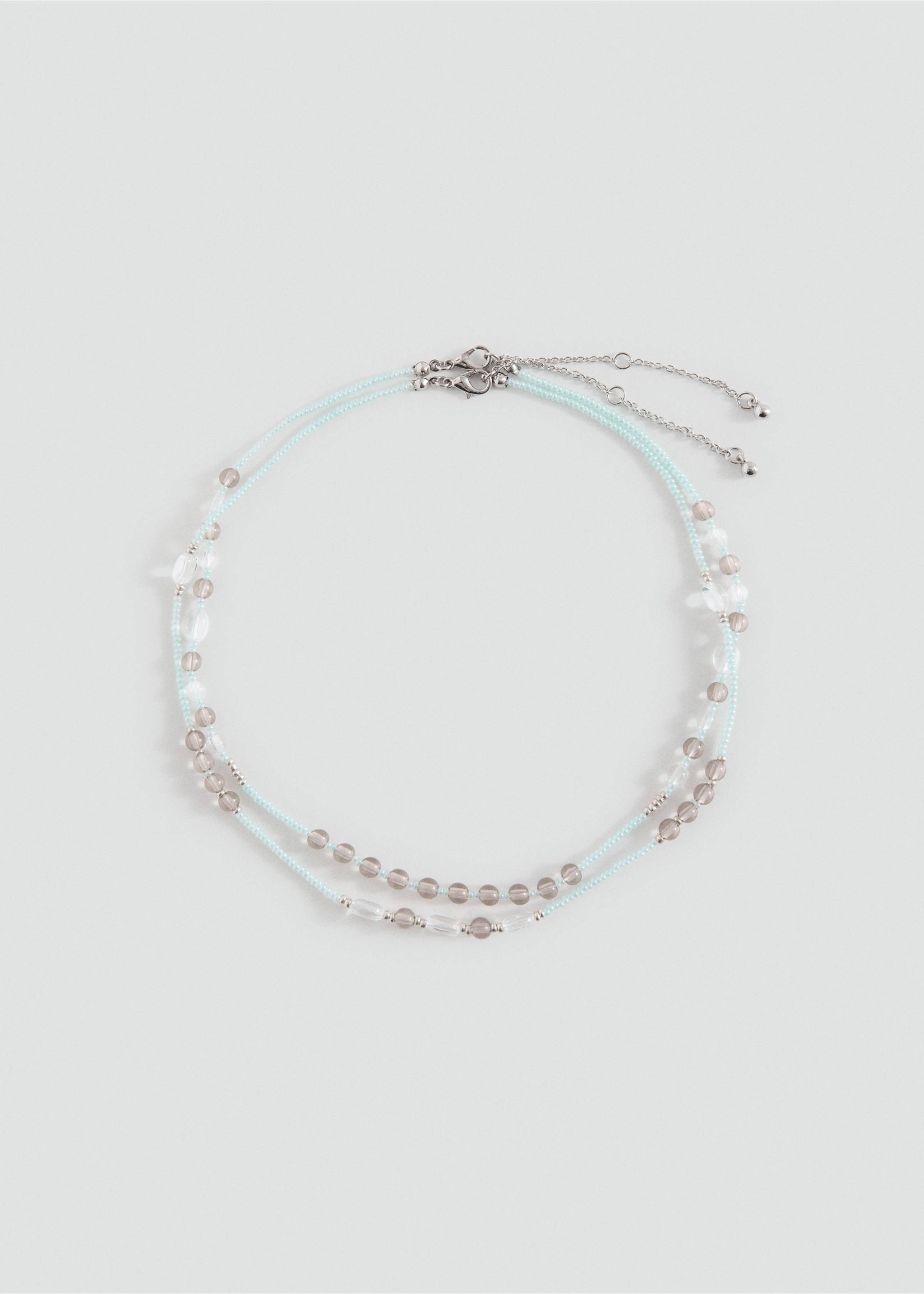 Collier double perles - Article sans modèle, Bleu. Ref: 37001434-00.