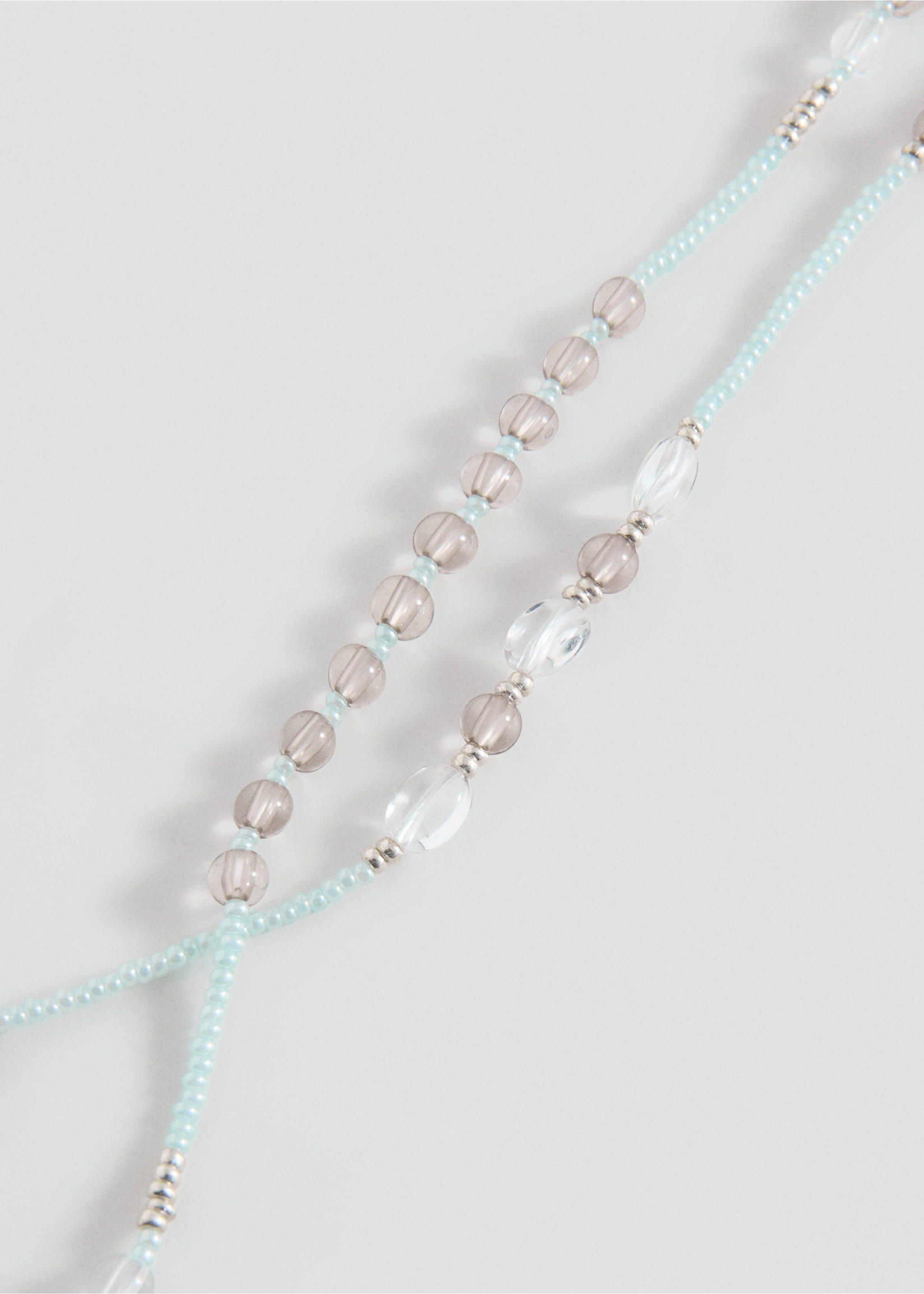 Collier double perles - Plan moyen, Bleu. Ref: 37001434-00.
