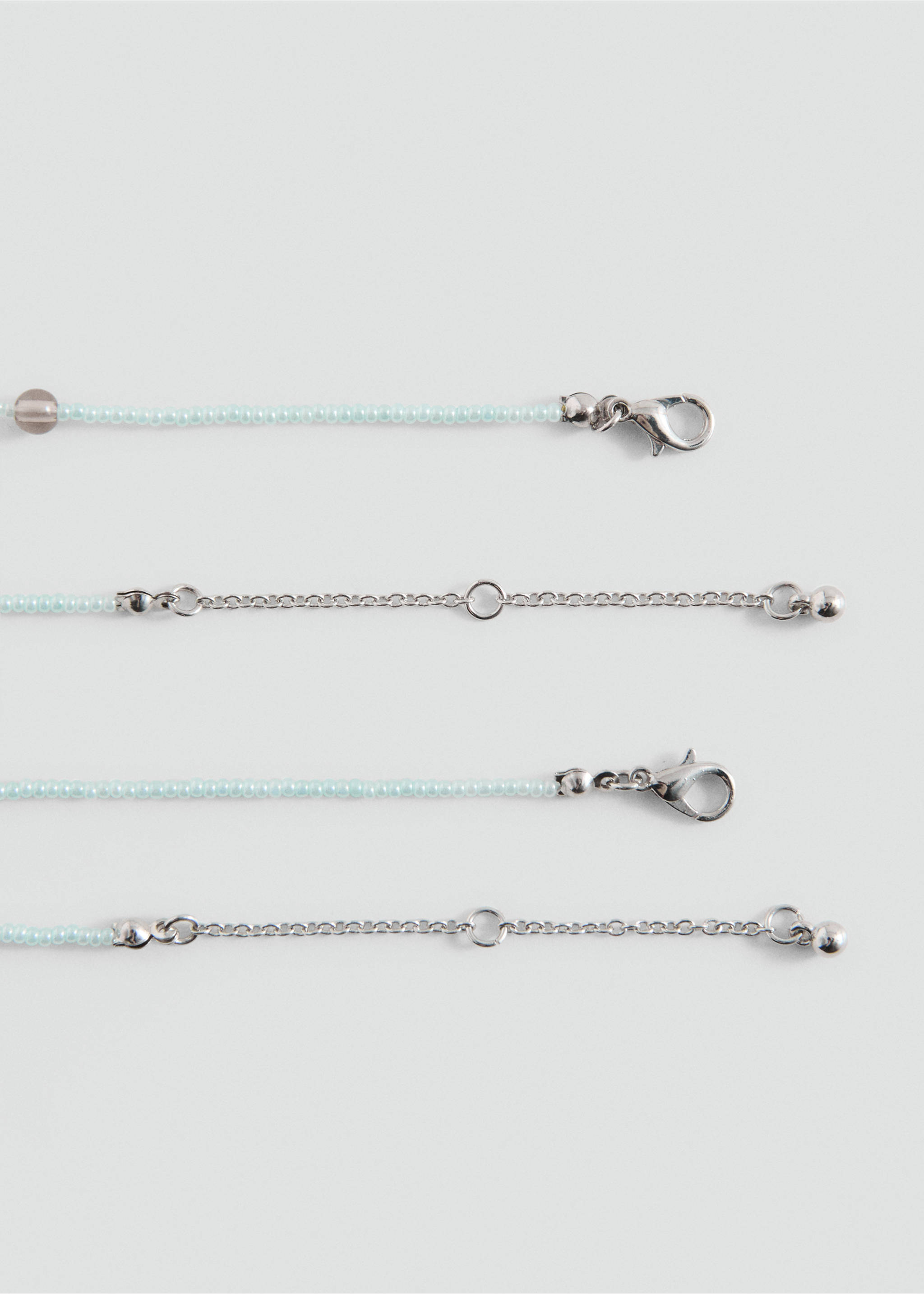 Collier double perles - Détail de l'article 1, Bleu. Ref: 37001434-00.