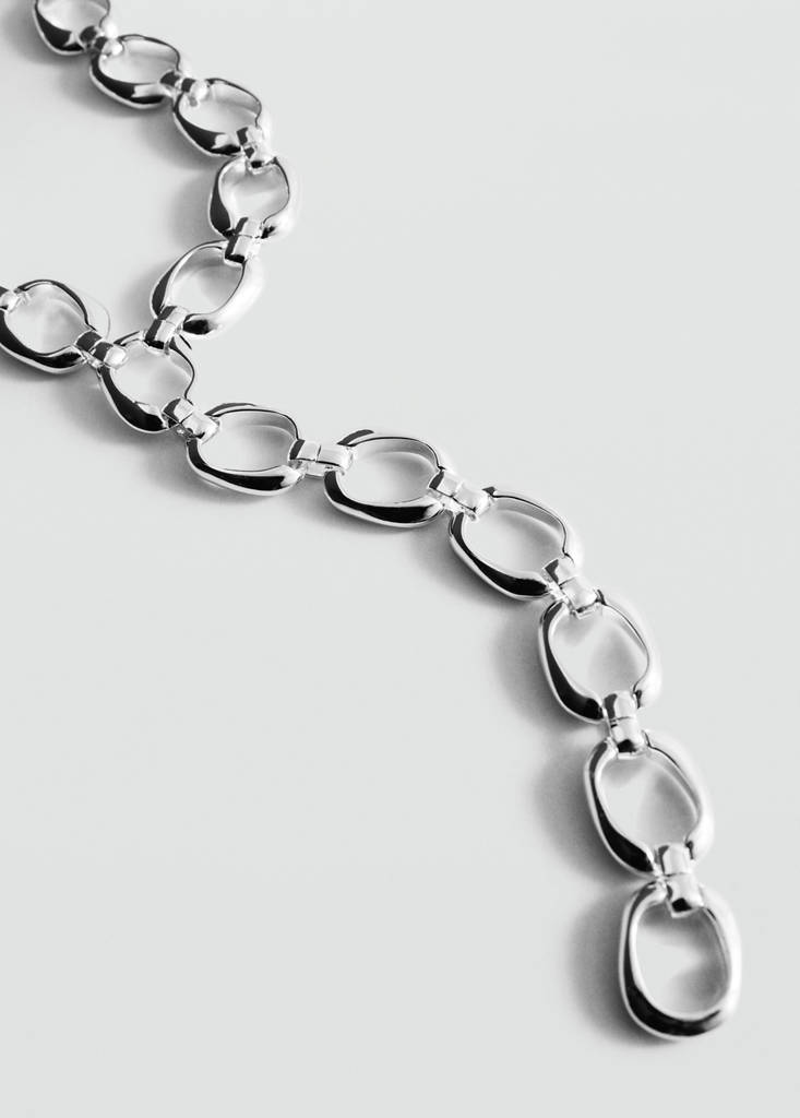 Mango Long Chain Necklace In Silver