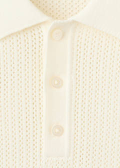 100% cotton open-knit polo shirt — Off White 7