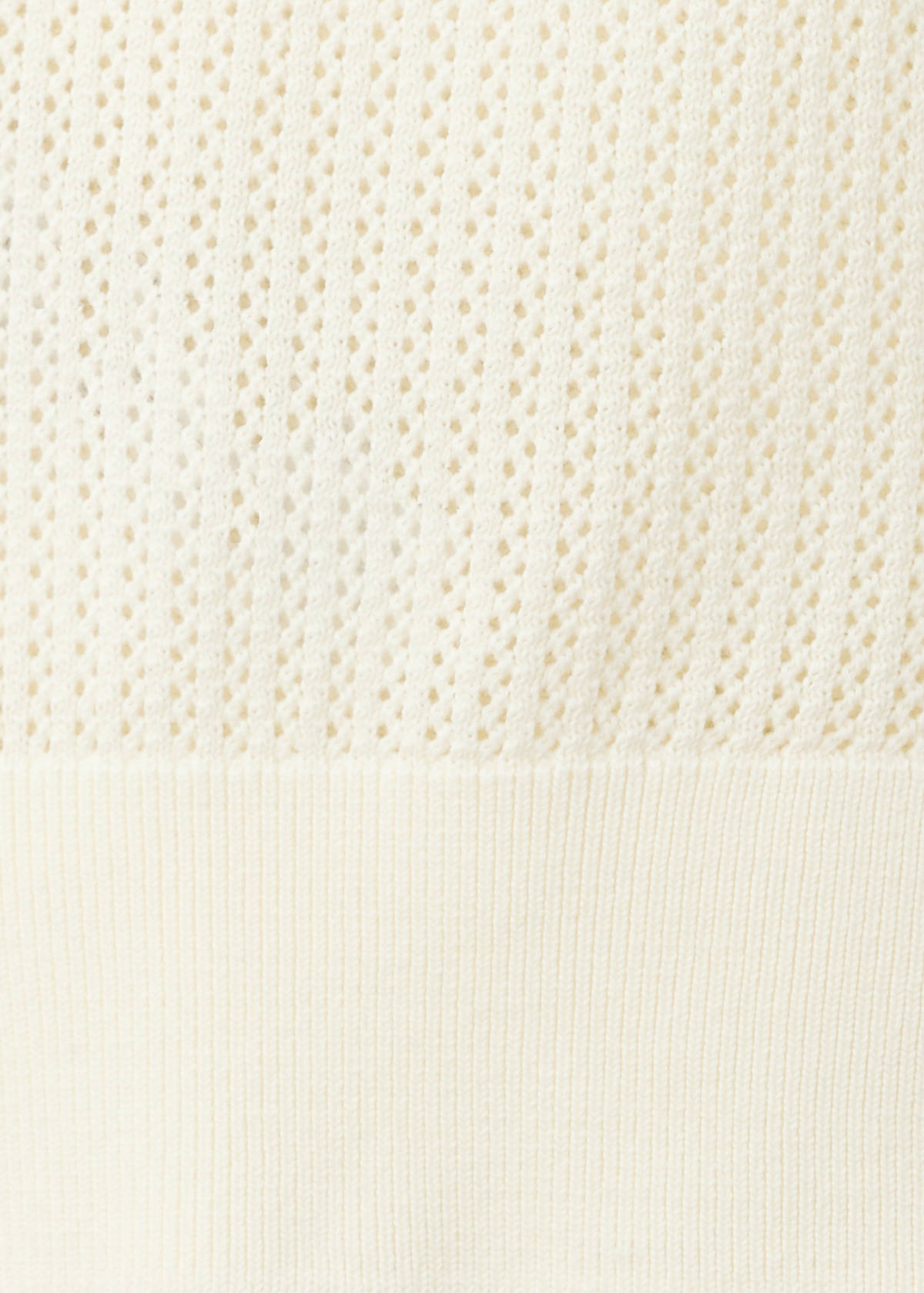 100% cotton open-knit polo shirt — Off White