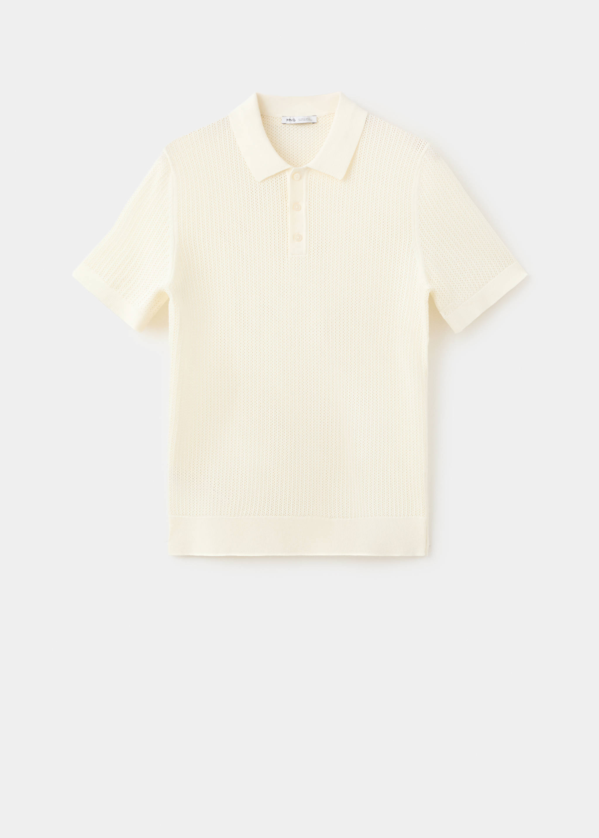 Openwork cotton knitte polo shirt - Article without model