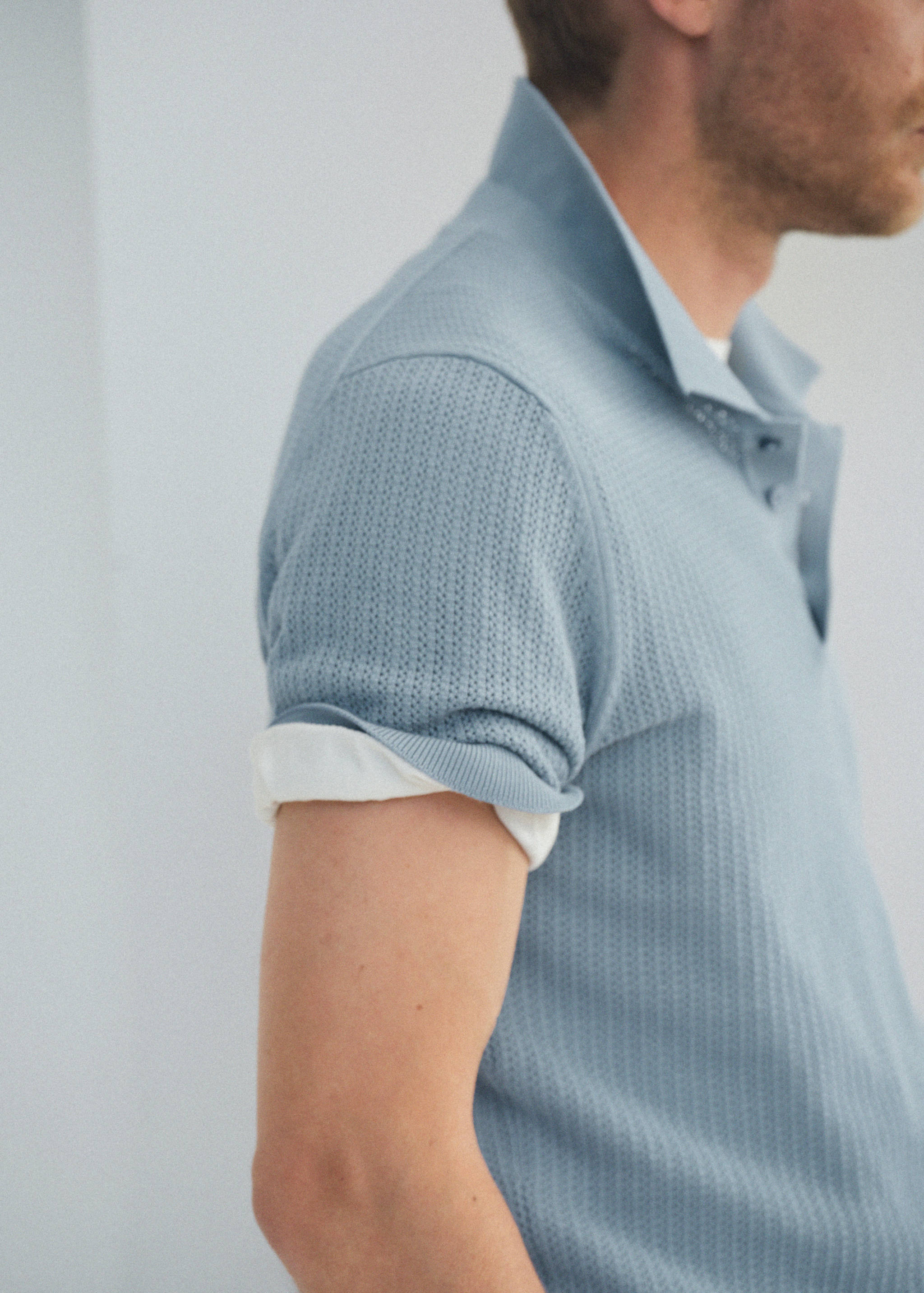 Polo en maille ajourée 100 % coton - Détail de l'article 6