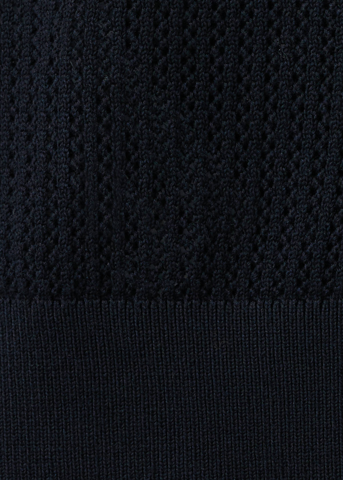 100% cotton open-knit polo shirt — Navy