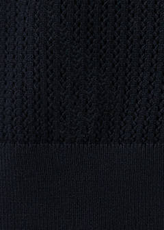 100% cotton open-knit polo shirt — Navy 9