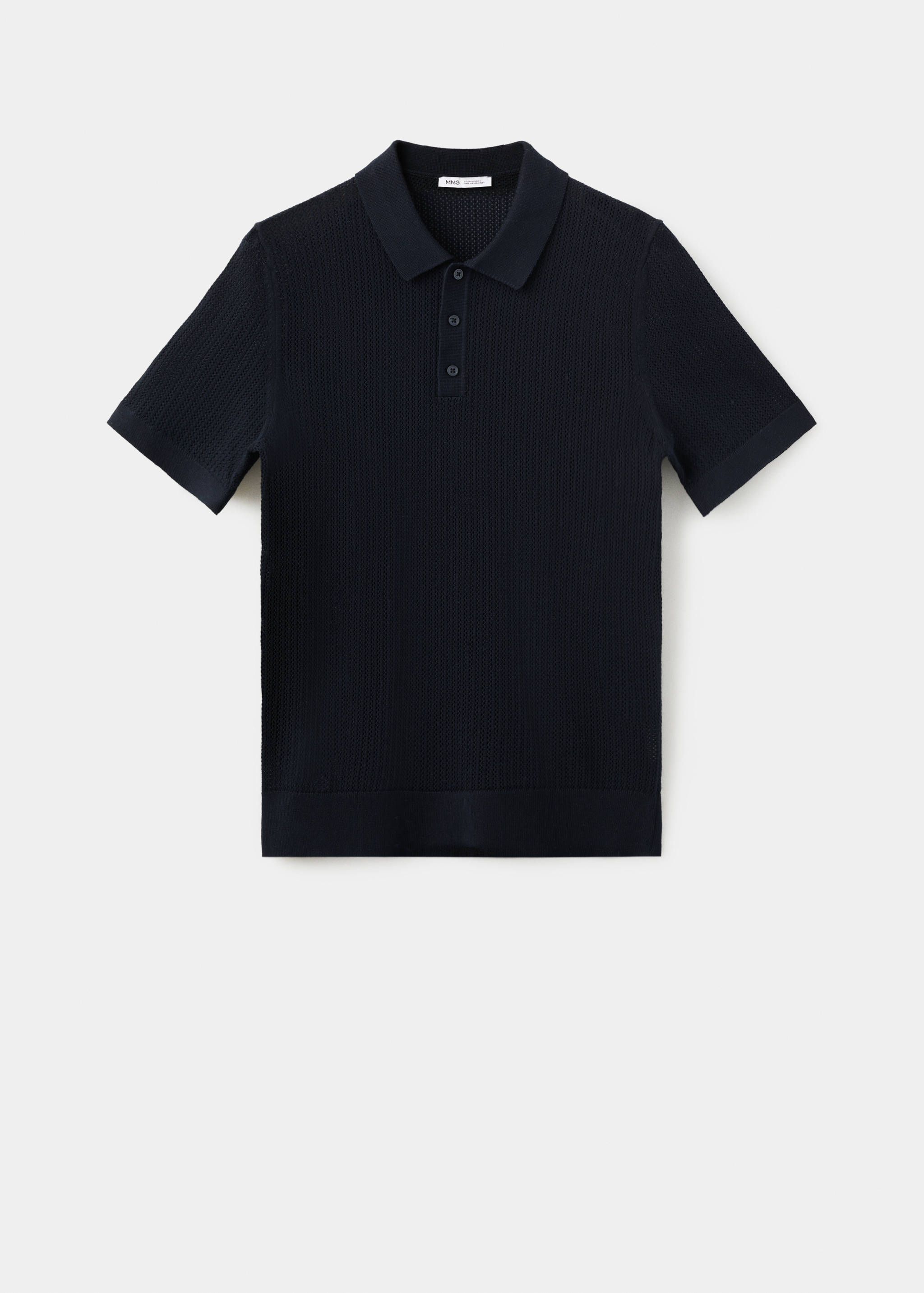 Openwork cotton knitte polo shirt - Article without model