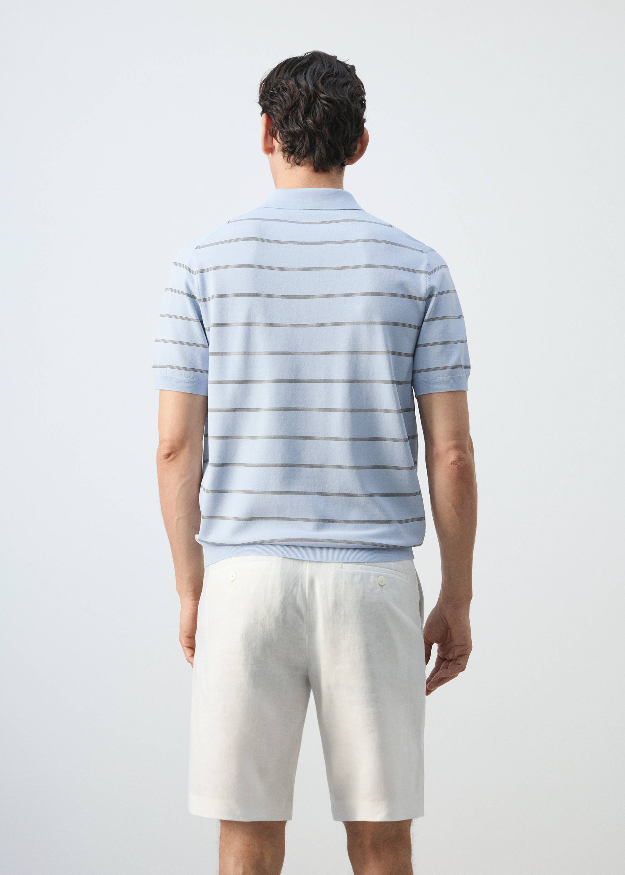 Polo maille fines rayures - Verso de l’article