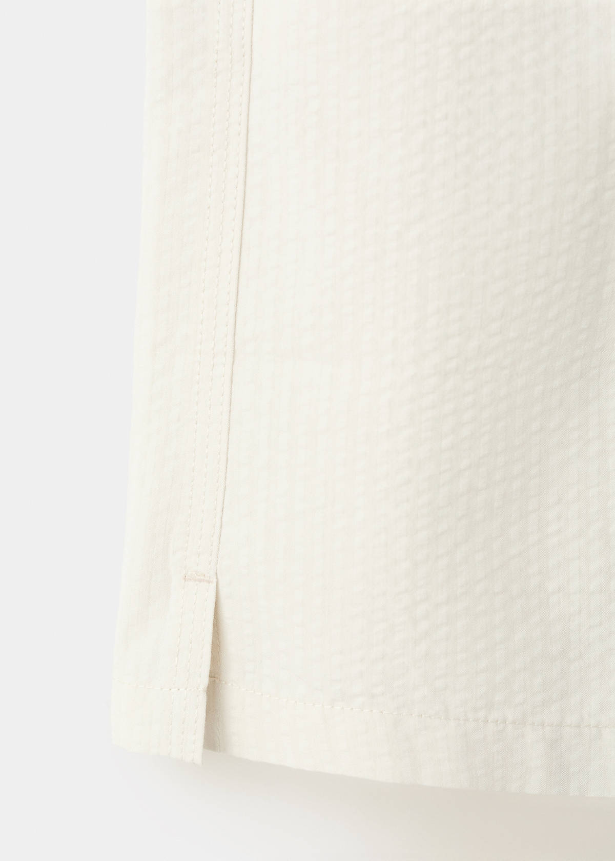 Seersucker striped swimsuit — Beige
