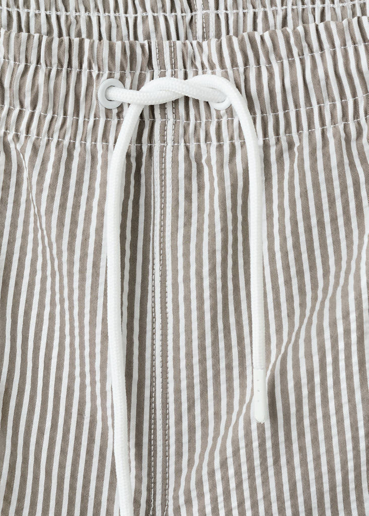 Seersucker striped swimsuit — Khaki