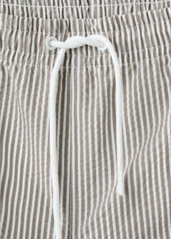 Seersucker striped swimsuit — Khaki 7