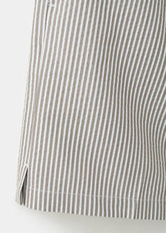 Seersucker striped swimsuit — Khaki 8